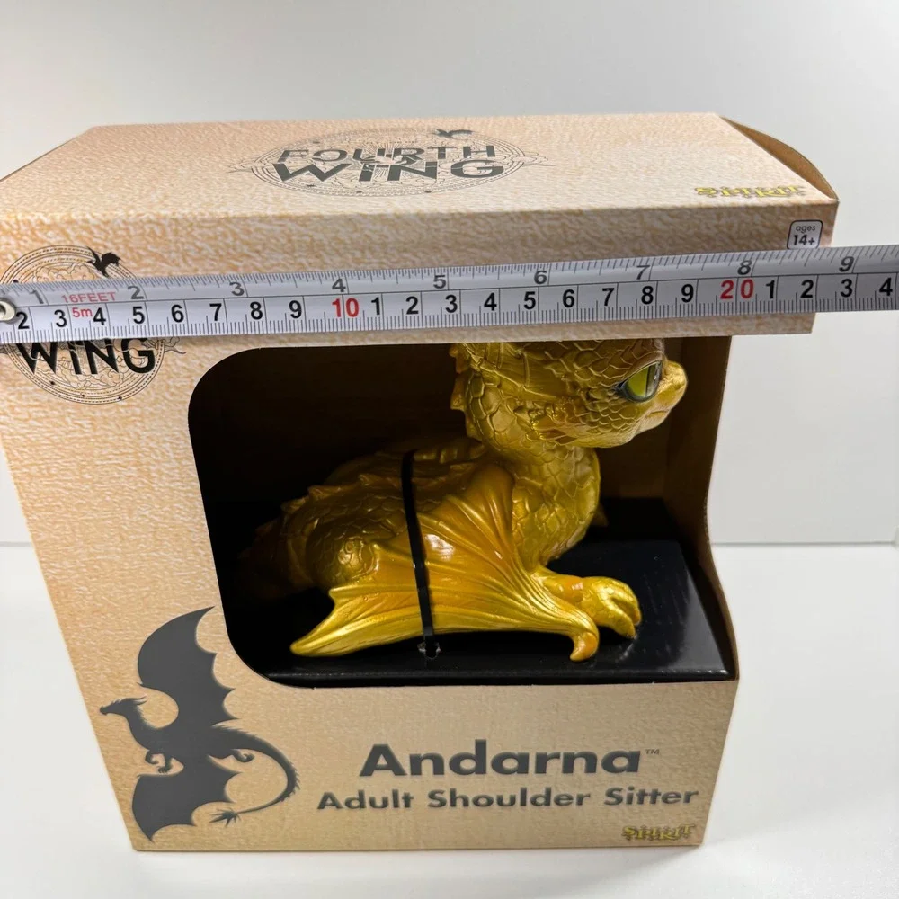 Fourth Wing Andarna Adult Shoulder Sitter Gold Dragon Figure Spirit Halloween